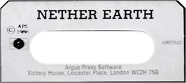 Top of cartridge artwork for Nether Earth on the Amstrad CPC.
