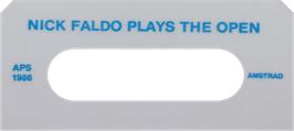 Top of cartridge artwork for Nick Faldo Plays The Open on the Amstrad CPC.