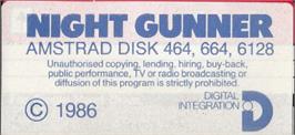 Top of cartridge artwork for Night Gunner on the Amstrad CPC.