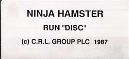 Top of cartridge artwork for Ninja Hamster on the Amstrad CPC.