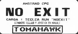 Top of cartridge artwork for No Exit on the Amstrad CPC.