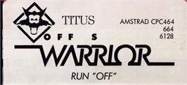 Top of cartridge artwork for Off Shore Warrior on the Amstrad CPC.