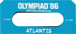 Top of cartridge artwork for Olympiad '86 on the Amstrad CPC.