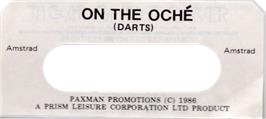 Top of cartridge artwork for On The Oche on the Amstrad CPC.