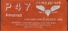 Top of cartridge artwork for P47 Thunderbolt on the Amstrad CPC.