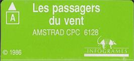 Top of cartridge artwork for Passagers Du Vent, Les on the Amstrad CPC.