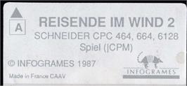 Top of cartridge artwork for Passengers On The Wind 2 on the Amstrad CPC.