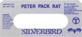 Top of cartridge artwork for Peter Pack Rat on the Amstrad CPC.