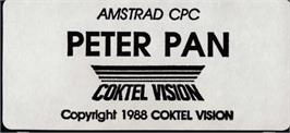 Top of cartridge artwork for Peter Pan on the Amstrad CPC.