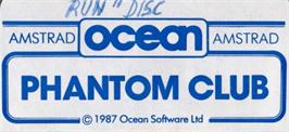 Top of cartridge artwork for Phantom Club on the Amstrad CPC.