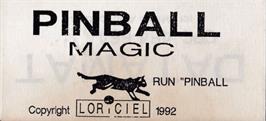 Top of cartridge artwork for Pinball Magic on the Amstrad CPC.
