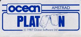 Top of cartridge artwork for Platoon on the Amstrad CPC.