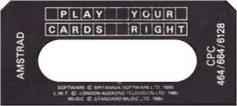 Top of cartridge artwork for Play Your Cards Right on the Amstrad CPC.
