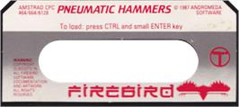 Top of cartridge artwork for Pneumatic Hammers on the Amstrad CPC.