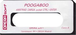 Top of cartridge artwork for Poogaboo on the Amstrad CPC.