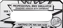 Top of cartridge artwork for Professional BMX Simulator on the Amstrad CPC.