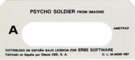 Top of cartridge artwork for Psycho Soldier on the Amstrad CPC.