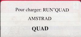 Top of cartridge artwork for Quad on the Amstrad CPC.