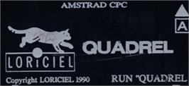 Top of cartridge artwork for Quadrel on the Amstrad CPC.