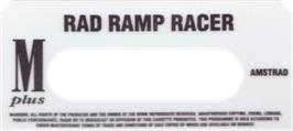 Top of cartridge artwork for Rad Ramp Racer on the Amstrad CPC.
