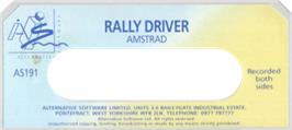 Top of cartridge artwork for Rally Driver on the Amstrad CPC.