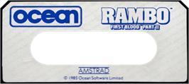 Top of cartridge artwork for Rambo: First Blood Part 2 on the Amstrad CPC.