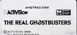 Top of cartridge artwork for Real Ghostbusters, The on the Amstrad CPC.