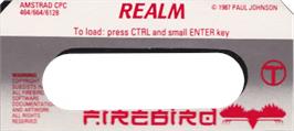 Top of cartridge artwork for Realm on the Amstrad CPC.