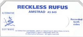 Top of cartridge artwork for Reckless Rufus on the Amstrad CPC.
