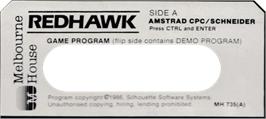 Top of cartridge artwork for Redhawk on the Amstrad CPC.