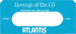 Top of cartridge artwork for Revenge Of The C5 on the Amstrad CPC.