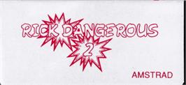 Top of cartridge artwork for Rick Dangerous 2 on the Amstrad CPC.
