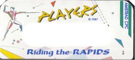 Top of cartridge artwork for Riding The Rapids on the Amstrad CPC.