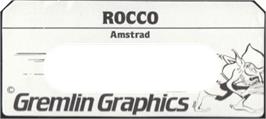 Top of cartridge artwork for Rocco on the Amstrad CPC.