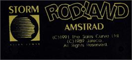 Top of cartridge artwork for Rodland on the Amstrad CPC.
