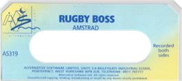 Top of cartridge artwork for Rugby Boss on the Amstrad CPC.