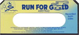Top of cartridge artwork for Run For Gold on the Amstrad CPC.