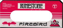 Top of cartridge artwork for Runestone on the Amstrad CPC.