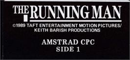 Top of cartridge artwork for Running Man, The on the Amstrad CPC.