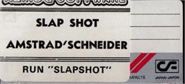 Top of cartridge artwork for SLAP-SHOT! Hockey on the Amstrad CPC.