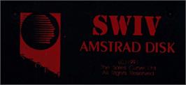 Top of cartridge artwork for SWIV on the Amstrad CPC.