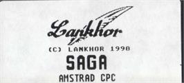 Top of cartridge artwork for Saga on the Amstrad CPC.