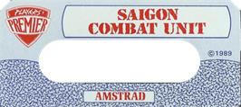 Top of cartridge artwork for Saigon Combat Unit on the Amstrad CPC.