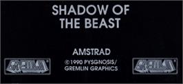 Top of cartridge artwork for Shadow Of The Beast on the Amstrad CPC.