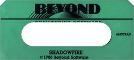 Top of cartridge artwork for Shadowfire on the Amstrad CPC.