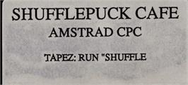 Top of cartridge artwork for Shufflepuck Café on the Amstrad CPC.