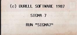 Top of cartridge artwork for Sigma 7 on the Amstrad CPC.