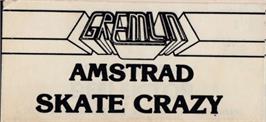 Top of cartridge artwork for Skate Crazy on the Amstrad CPC.