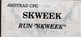 Top of cartridge artwork for Skweek on the Amstrad CPC.