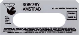 Top of cartridge artwork for Sorcery on the Amstrad CPC.
